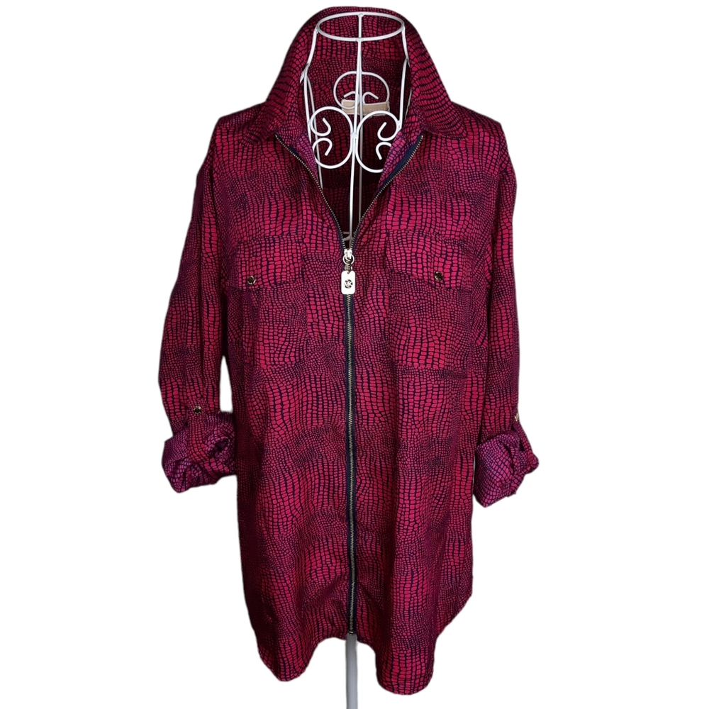 MICHAEL Michael Kors Magenta Reptile Zip Top SZ 2X/18W